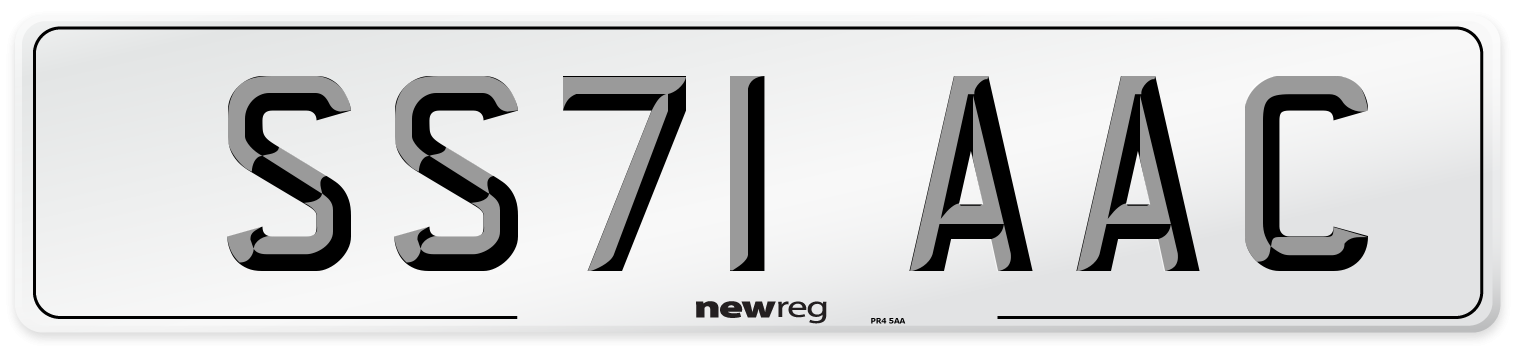 SS71 AAC Number Plate from New Reg